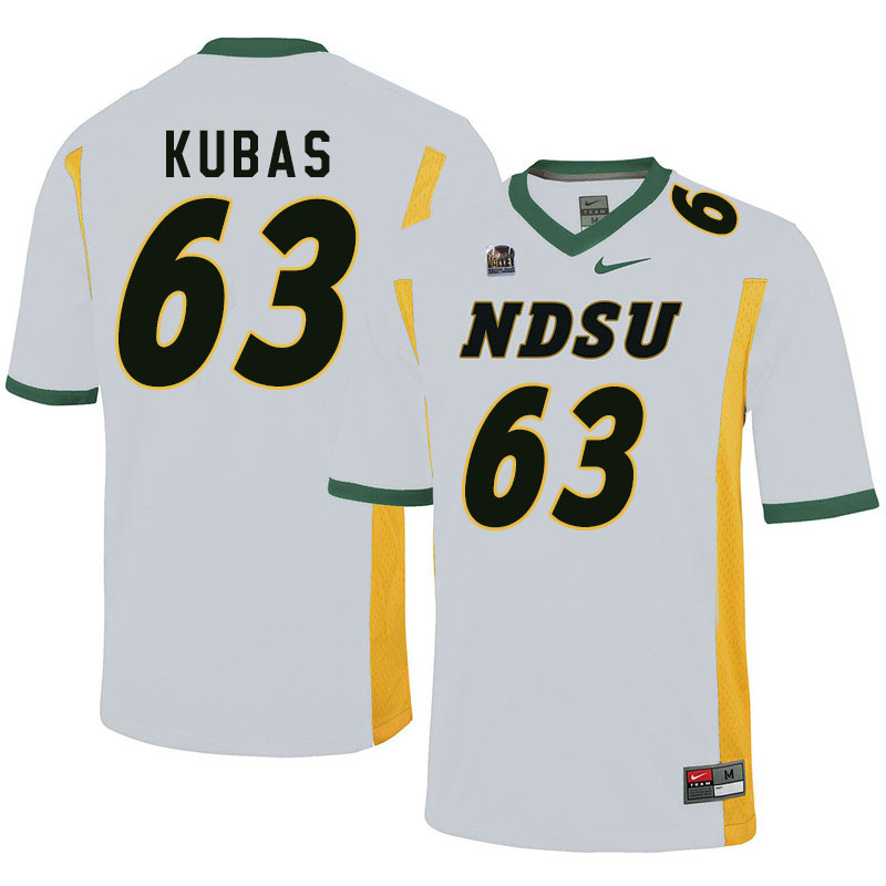 Men #63 Jacob Kubas North Dakota State Bison College Football Jerseys Sale-White - Click Image to Close